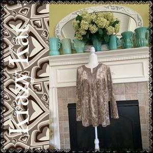 Emerald BOHO style top, size S